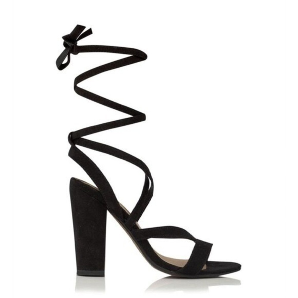 Billini Black Lace Up Strappy Block Heels Gladiator Sandals Size 10 Night Out